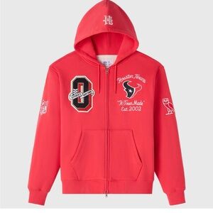 Red Houston Texas Zip-Up Hoodie
